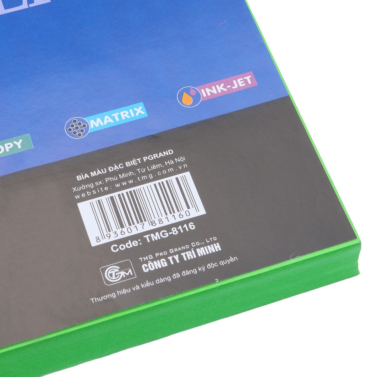 Giấy A4 đặc biệt Màu Xanh Lá Pgrand xấp 100 tờ / 500 tờ định lượng 80gsm