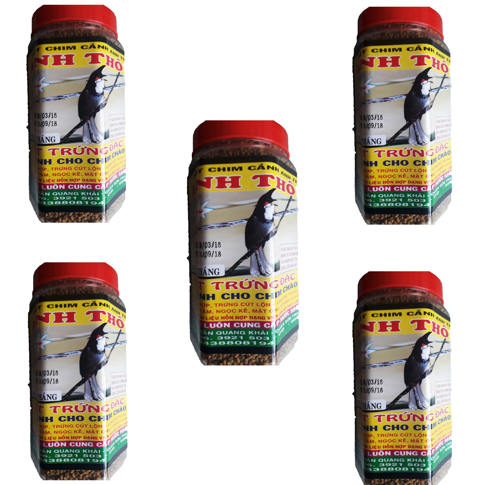Combo 5 Hũ Thức Ăn Chim Chào Mào Anh Thông 550g - Cám Chim Chào Mào Loại Tốt