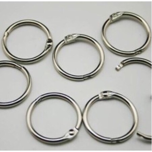Móc khoen tròn mở làm sách vải 4 size
