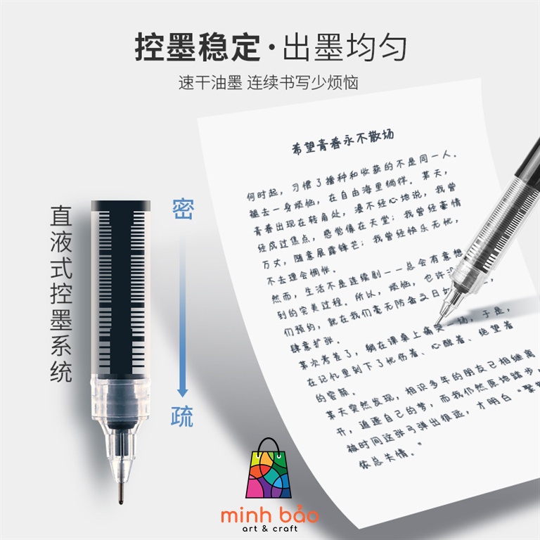 BÚT MỰC NƯỚC RESUN 8301 0.5MM MỰC ĐEN/ĐỎ/XANH