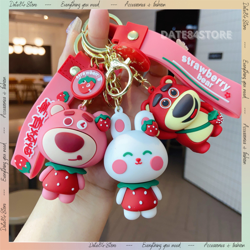 Móc khóa gấu dâu cute Date84store
