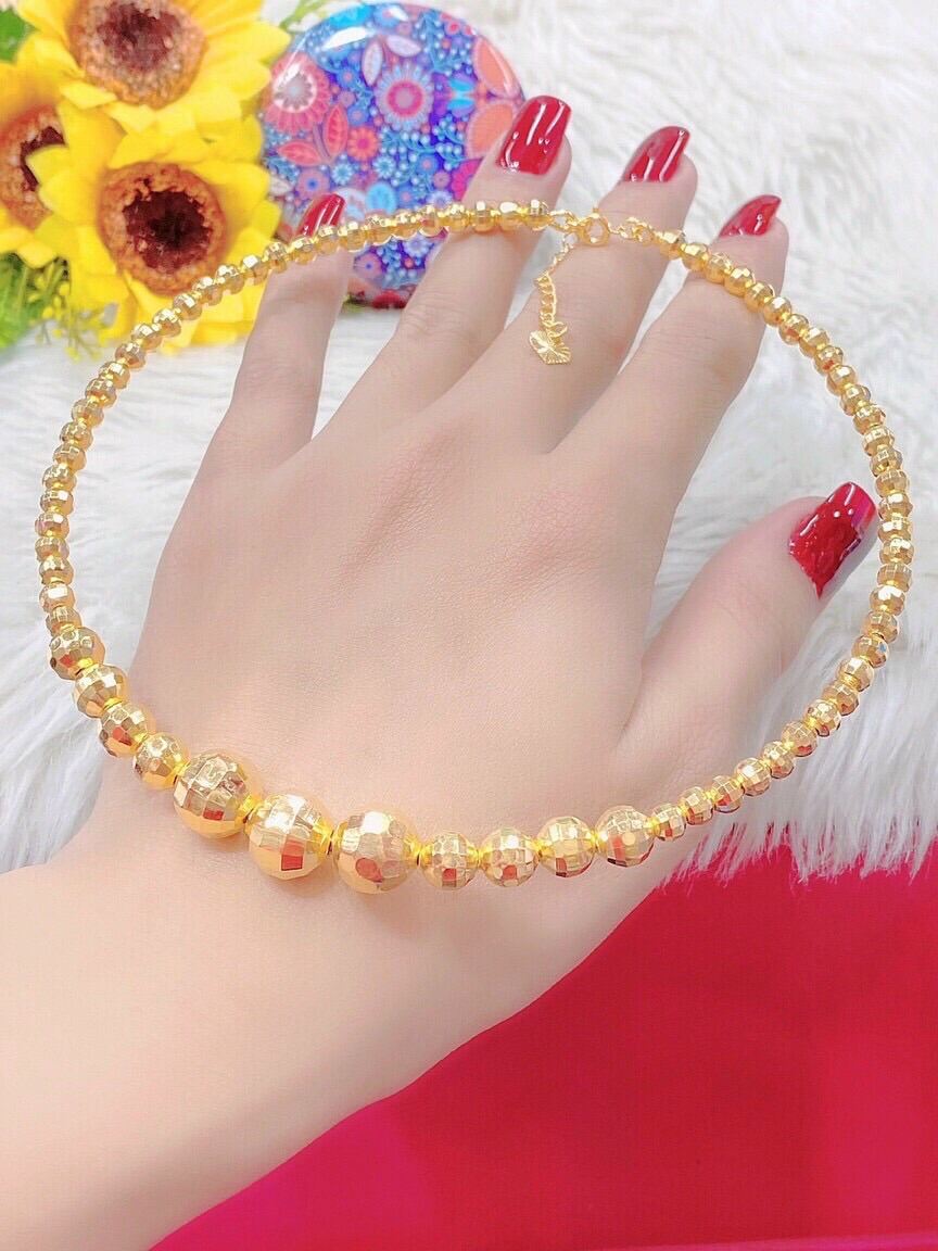 Kiềng cổ kiểu bi lớn mạ vàng 18k cao cấp