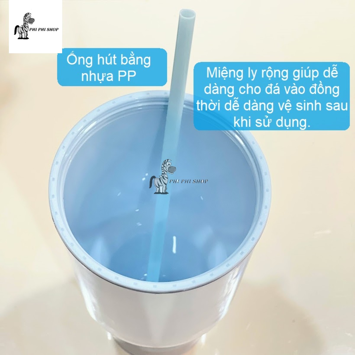 Ly nhựa 2 lớp dung tích lớn 1L Lock&Lock double wall cold cup HAP527