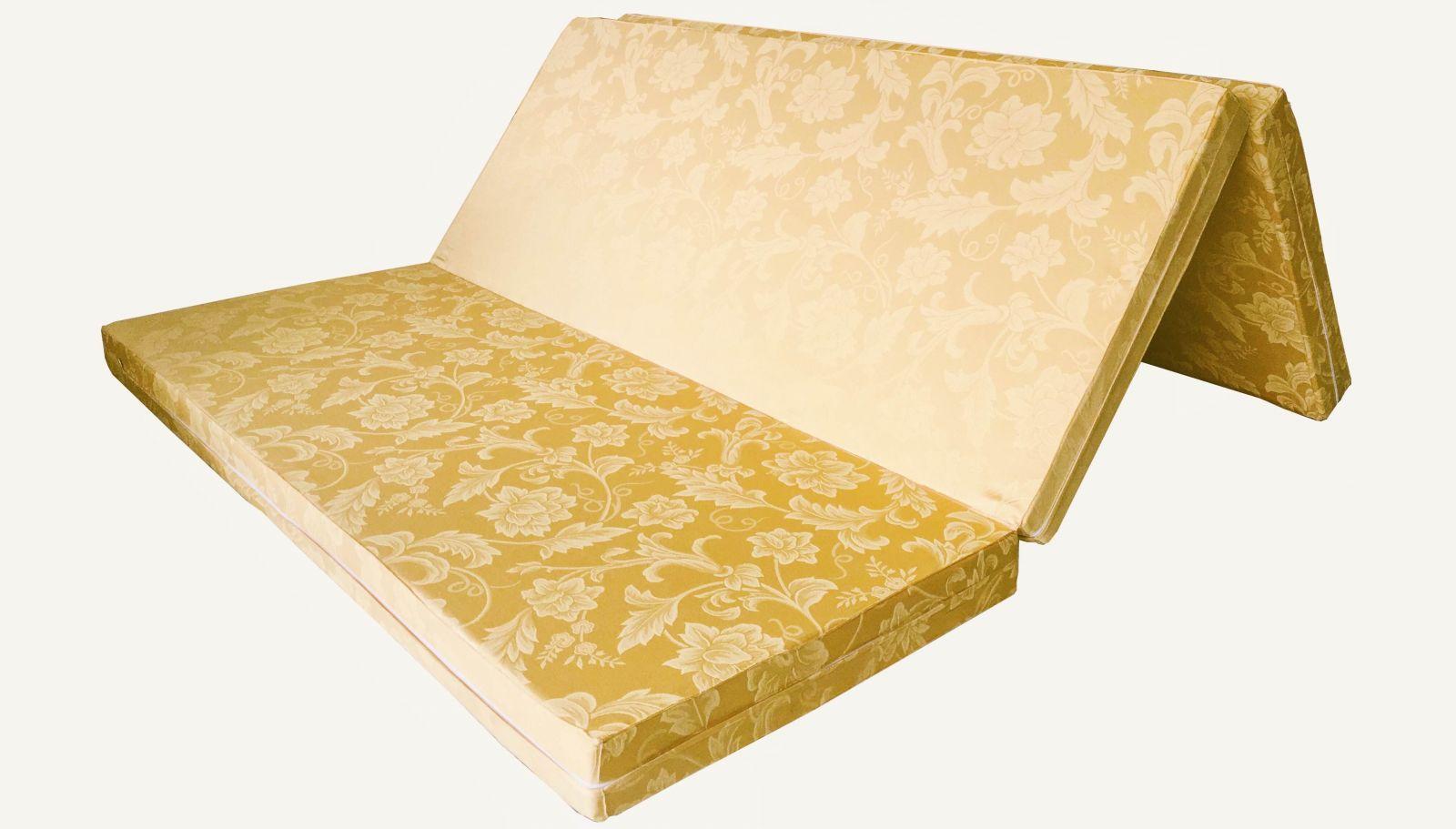Nệm PE Hàn Quốc Áo Gấm Valize Gấp 3 160X195x3cm