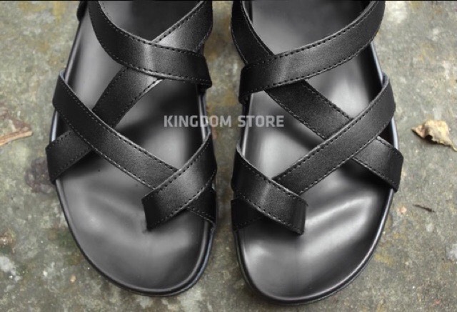 dép sandal nam dây da loại đẹp đế cao su nhẹ bền chống trượt