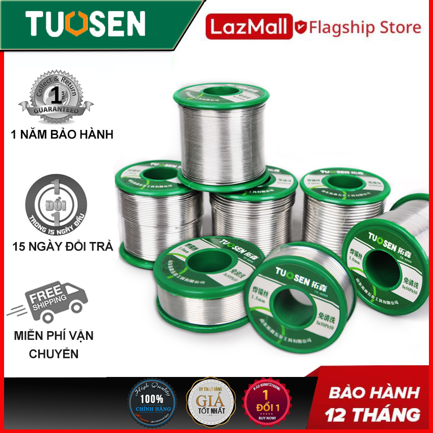 Thiếc hàn Tuosen, Cuộn dây hàn thiếc đủ kích thước: 0.8mm; 1.0mm; 1.2mm, 1.5mm; 2.0mm TUOSEN