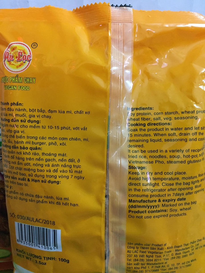 [HCM]Gà Lát Chay Âu Lạc Ngon  - Bịch 100G