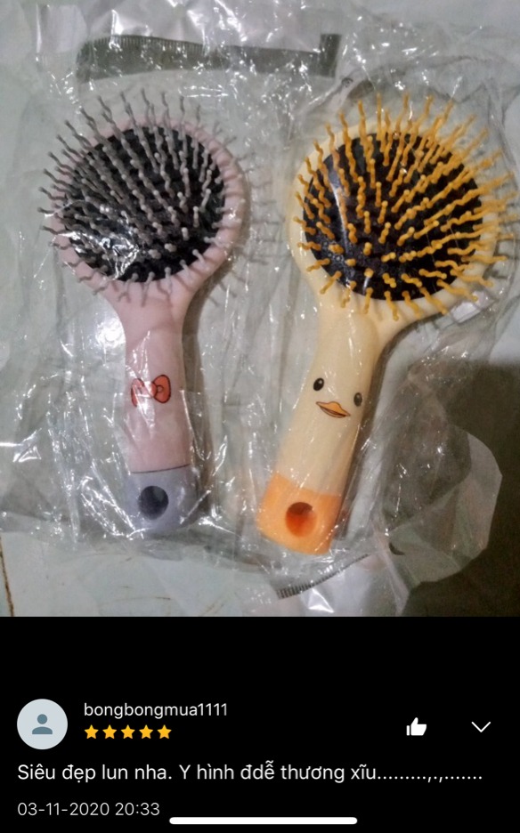 Lược matxa tóc kèm gương