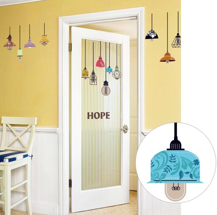 Decal dán tường Đèn nhiều màu- P28-Scenedecal-Framedecals