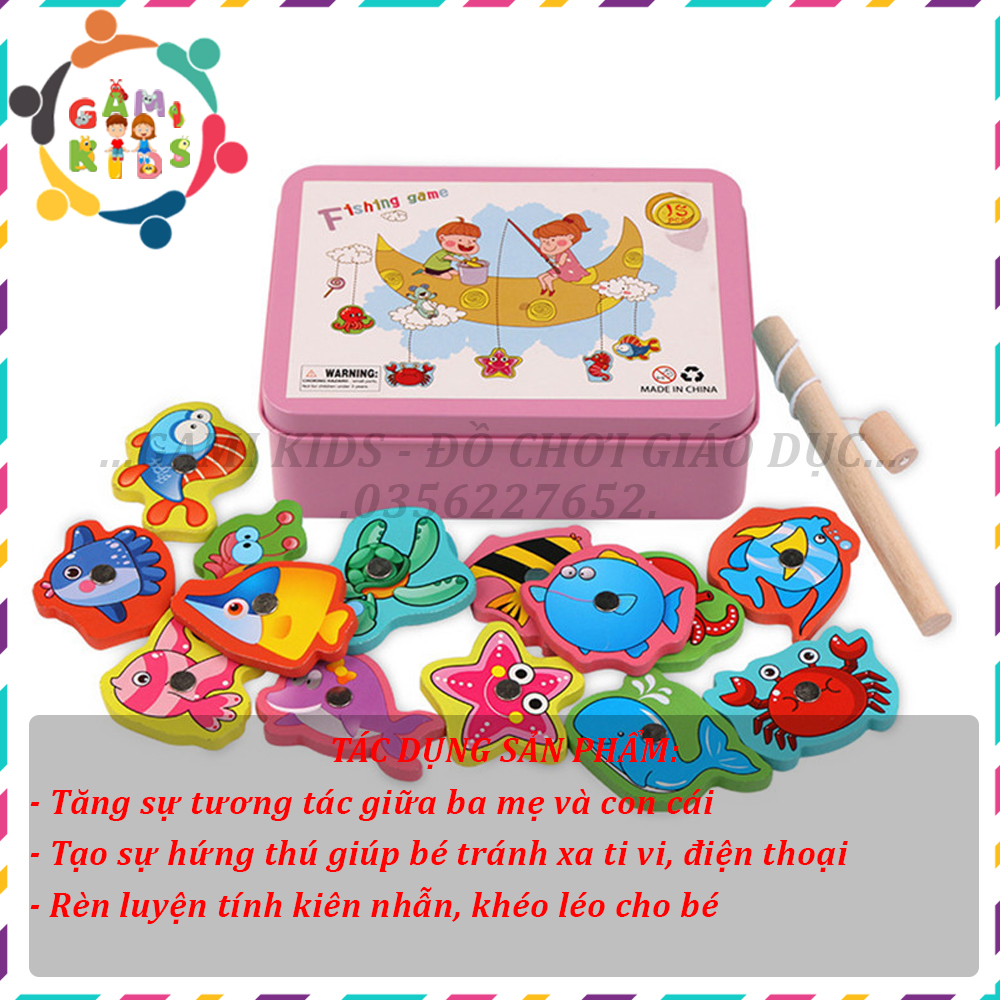 Bộ Đồ Chơi Câu Cá Nam Châm Gỗ Cho Bé