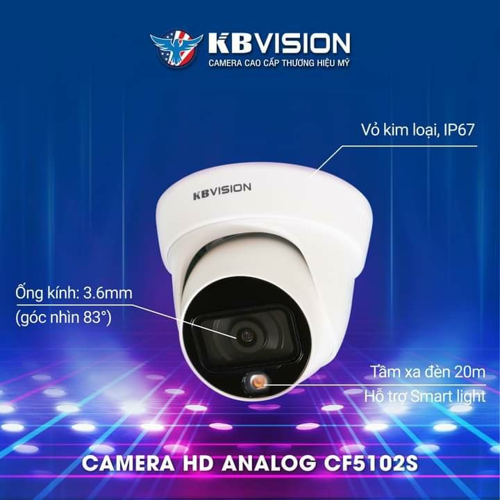 Camera Ban Đêm Có Màu Quan Sát KBVISION KX-CF5102S (5.0 Megapixel)