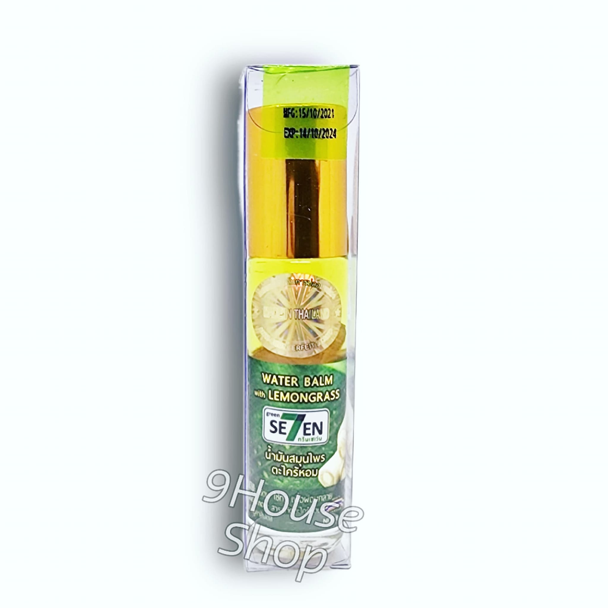 01 dầu lăn thảo dược hương sả green seven oil lemongrass thái lan 8ml