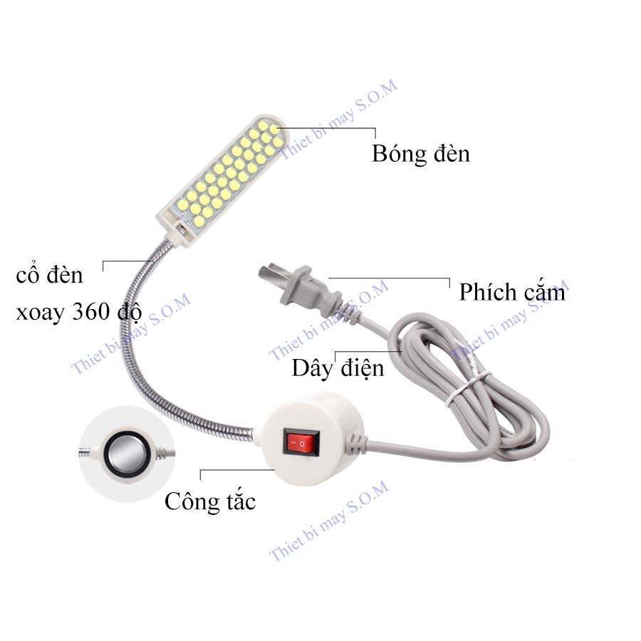 Đèn led máy may juki 30 bóng sáng trắng