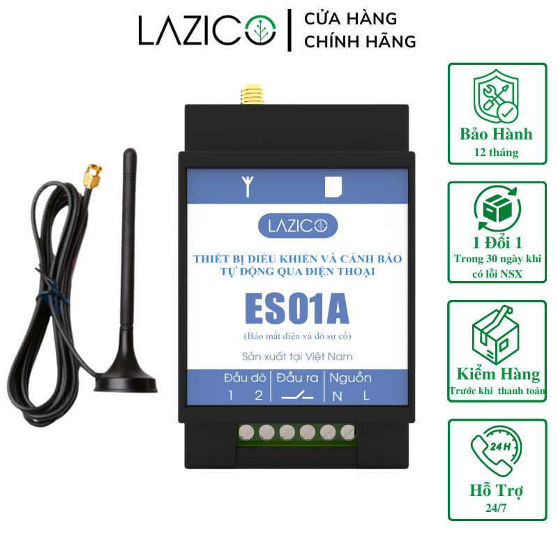 Thiết bị cảnh báo mất điện qua điện thoại không giới hạn khoảng cách LAZICO ES01A