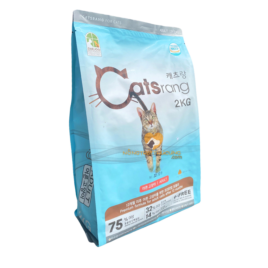Thức Ăn Hạt Catsrang Cho Mèo Lớn 2kg (Gói Màu Xanh) - [Nông Trại Thú Cưng]