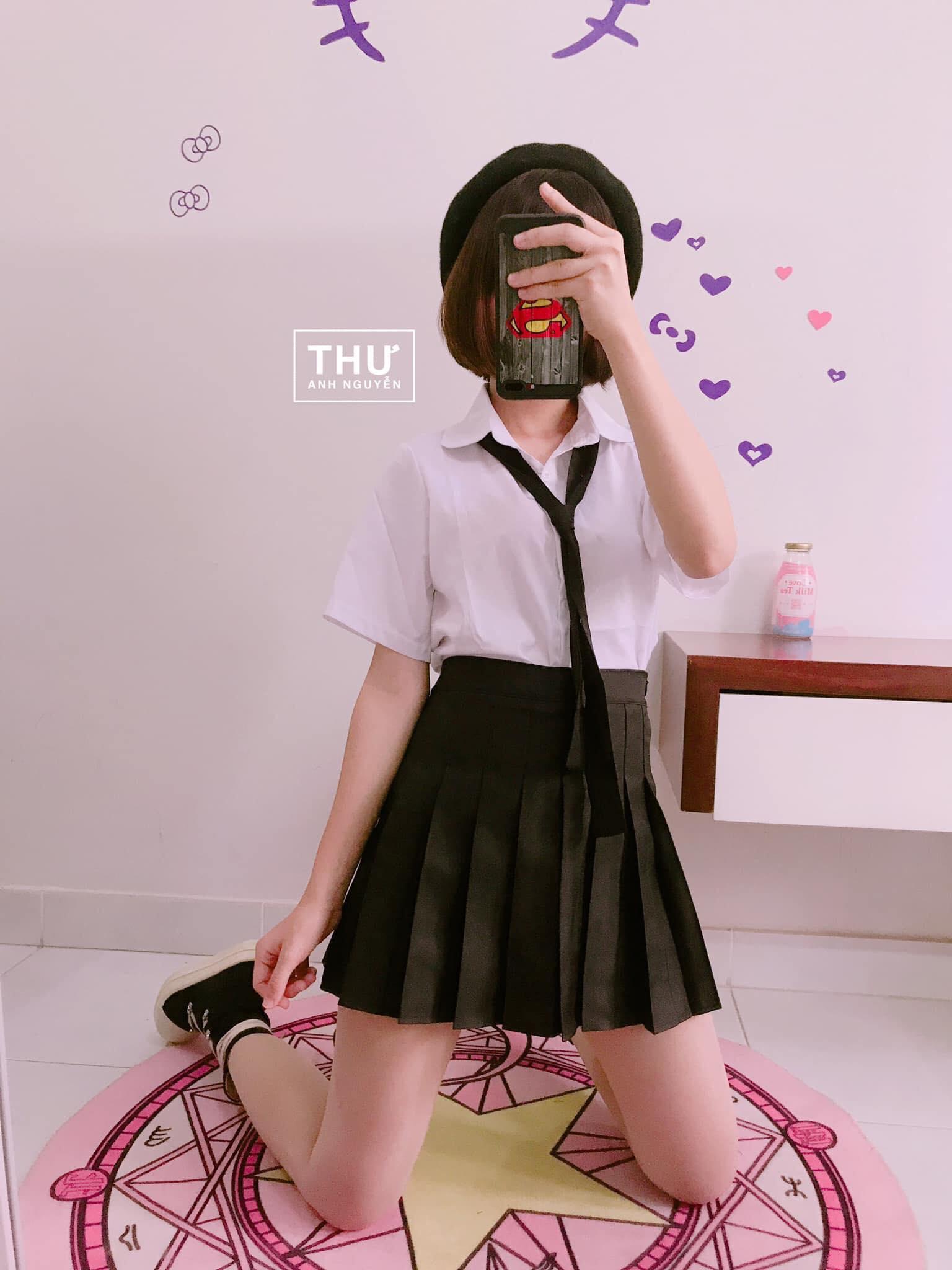 [HCM]SET ULZZANG HỌC SINH TAY NGẮN CAVAT DÂY