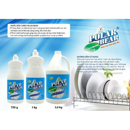 Dầu rửa bát Polabear 750ml phân phối độc quyền Bưu Điện