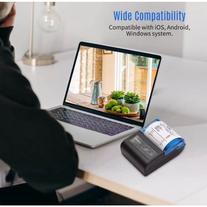 Máy in hoá đơn Mobile Printer Aibecy - Máy in nhiệt bluetooth