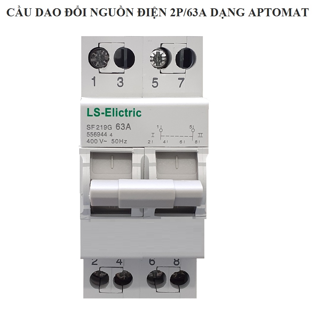 Công tắc chuyển đổi nguồn điện công suất lớn 2P/63A-220V LS-Elictric cầu dao đảo chiều át đảo chiều bộ chuyển đổi nguồn điện