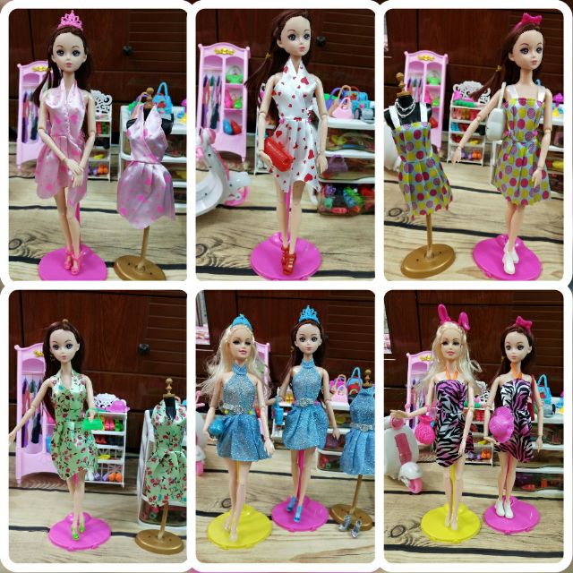 Bộ 3 áo đầm cho búp bê bb 30cm