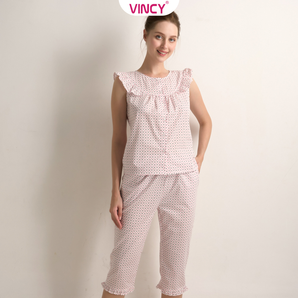 [Mua 3 giảm 20%, mua 2 giảm 15%] Bộ Đồ Kate Lửng Nữ Vincy Thoáng Mát  BKL060S31
