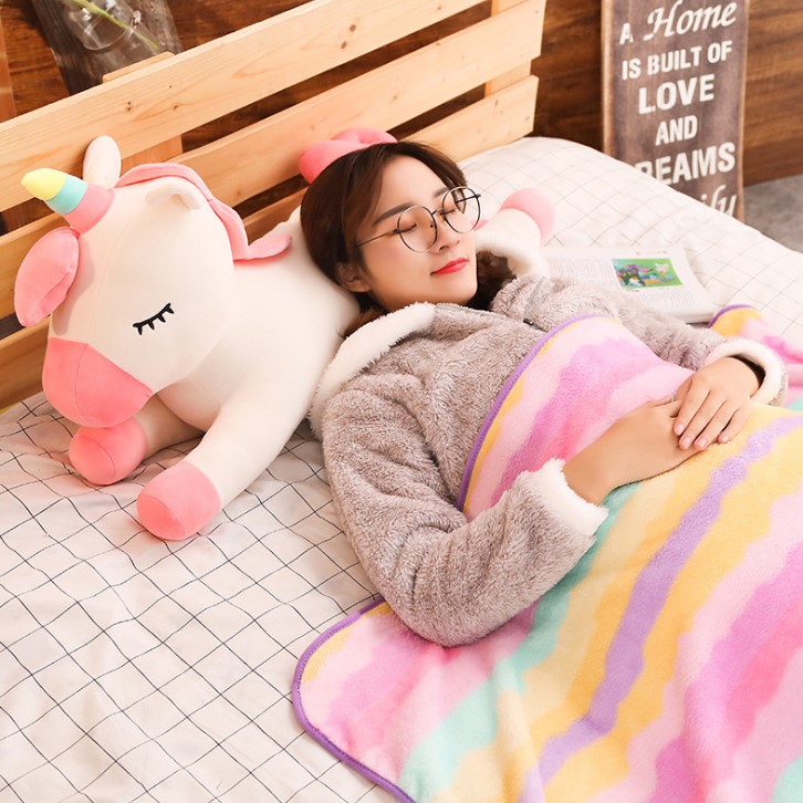 Gối mền gấu bông kỳ lân dài 60cm