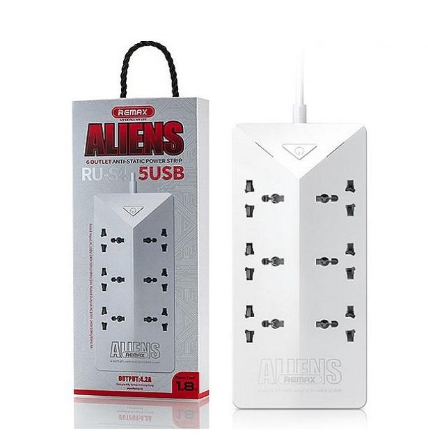 Ổ Cắm Điện Thông Minh REMAX RU-S4 (6 ổ cắm điện, 5 cổng sạc usb) - Phân Phối bởi Android World