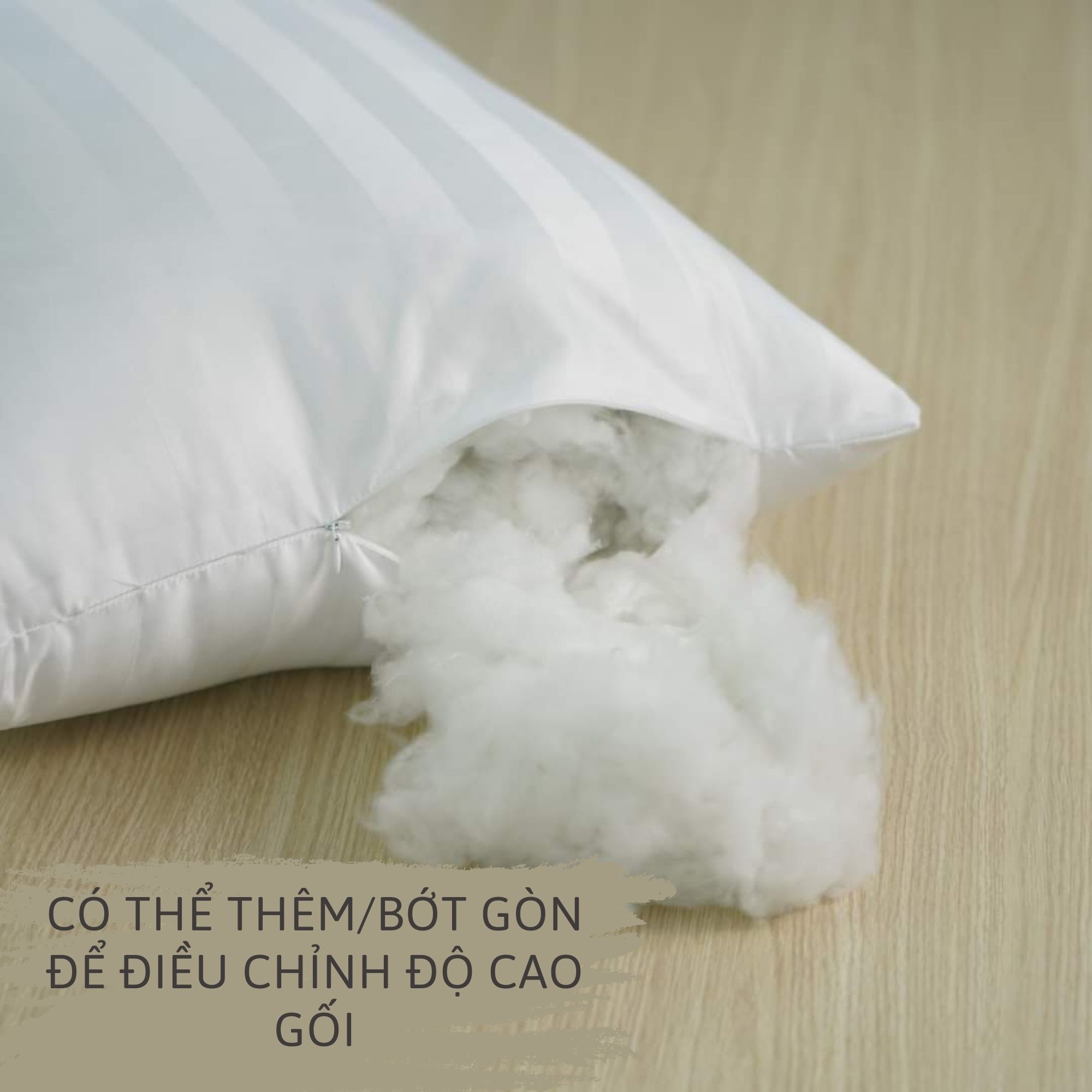 Ruột gối nằm An Lụa 50x70 cm bông lông vũ nhân tạo microfiber