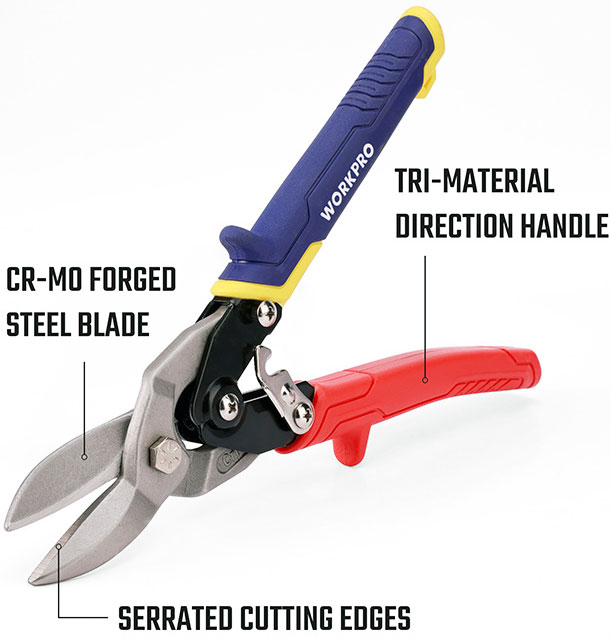 10" kéo cắt tôn bằng thép mũi thẳng workpro wp214021
