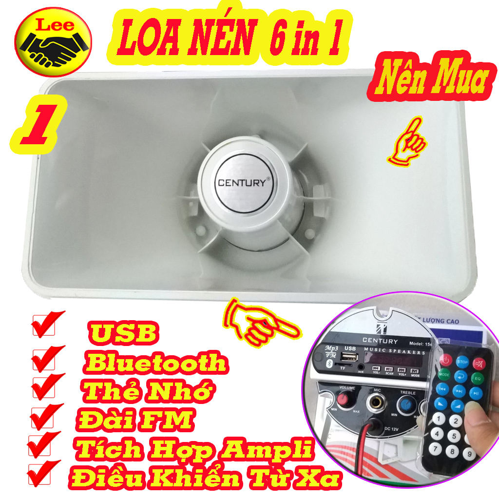 LOA NÉN LIỀN ÂM LI 12V - CÓ THẺ NHỚ,USB, CẮM MICRO CÓ BLUETOOTH