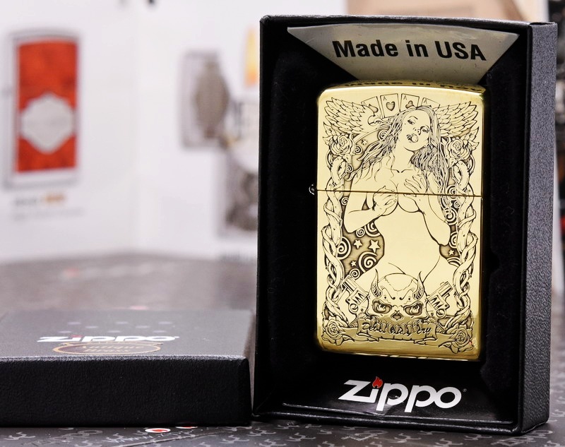 Bật Lửa Zippo đồng khắc cô gái sexy quyến rũ