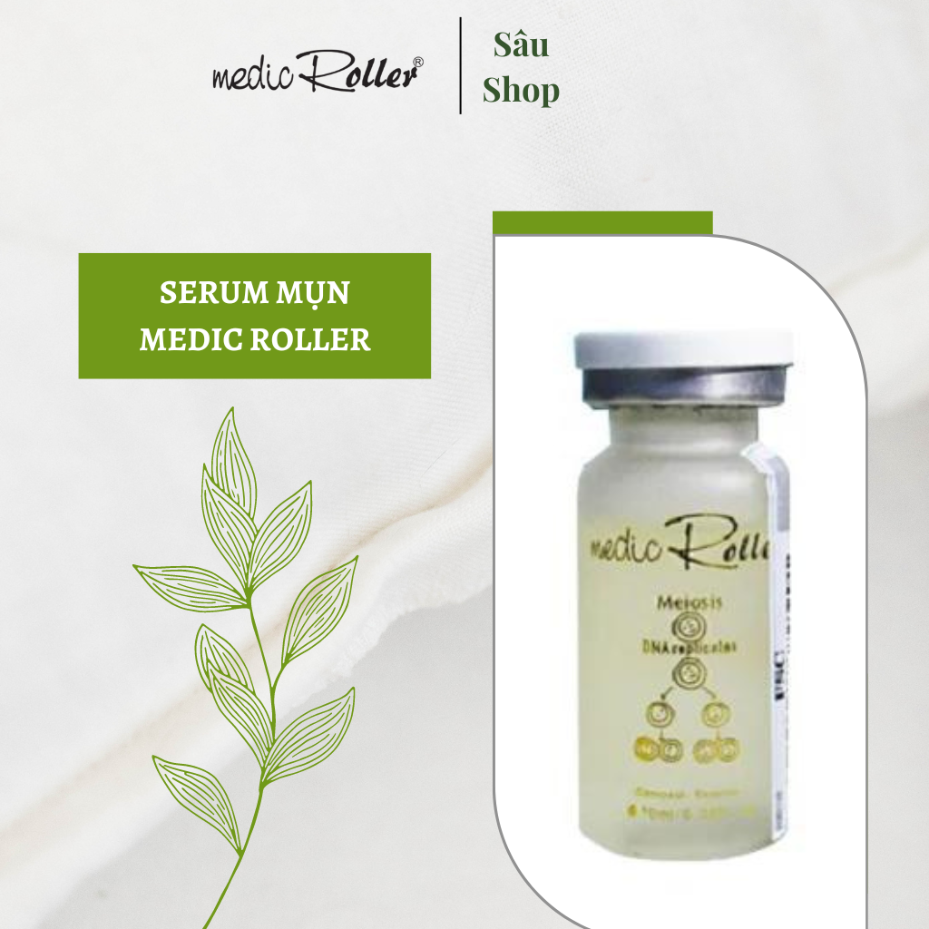Serum mụn Medic Roller Thụy Sỹ 10ml Giảm mụn trắng, đầu đen, giảm thâm, se khít lỗ chân lông