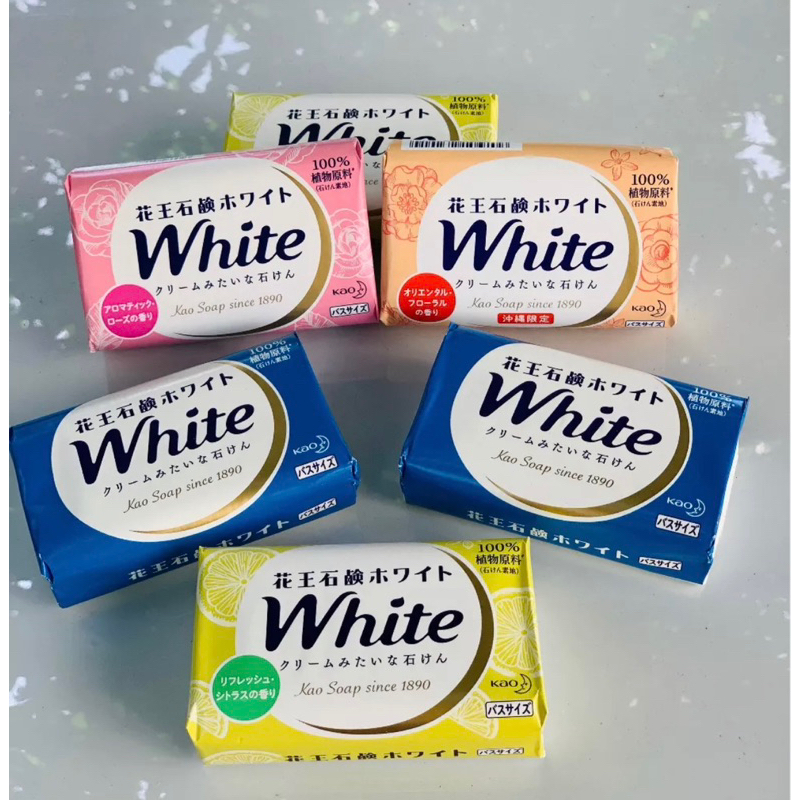 Cục Xà Bông Tắm White Kao Soap Siêu thơm Siêu Sạch, Bánh Xà Phòng Dưỡng Ẩm, Dưỡng Trắng Nội Địa Nhật Bản 130gr