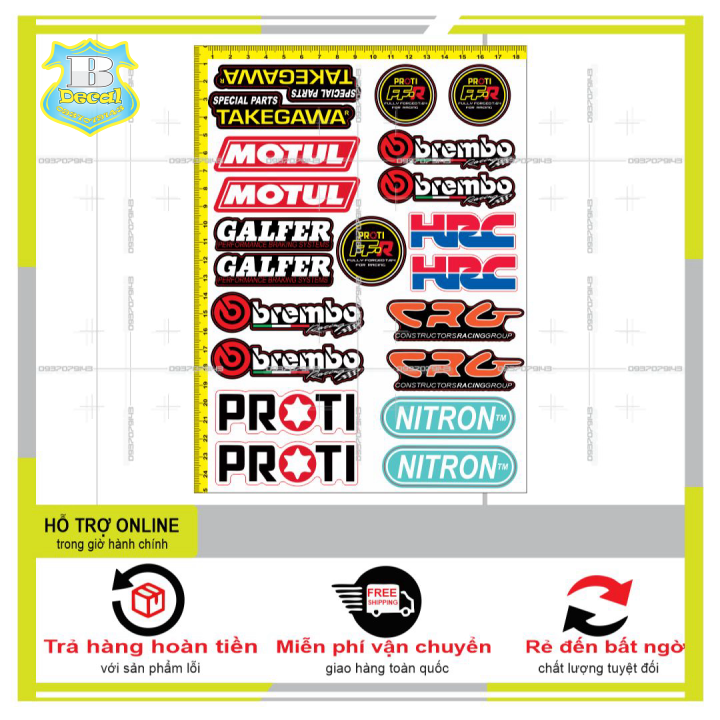 Logo sticker dán xe máy l14