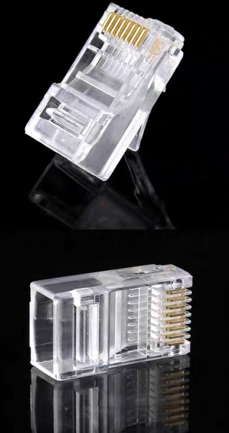 Hạt mạng RJ45 combo 100c xuyên thấu, đầu bấm mạng,hạt mạng nhựa chống nhiễu, hạt mạng nhựa, hạt mạng xuyên thấu