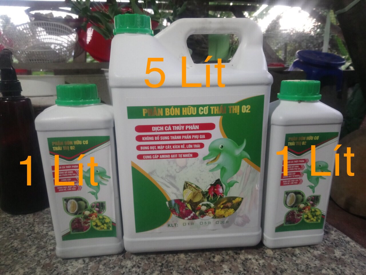Bình 5 lít phân cá dùng trồng rau sạch (dung dịch thủy phân)