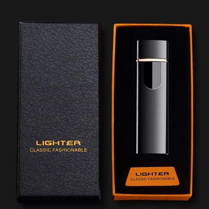 Bật Lủa Sạc Điện Cao Cấp LIGHTER Cảm Ứng Vân Tay Nút Nguồn độc đáo