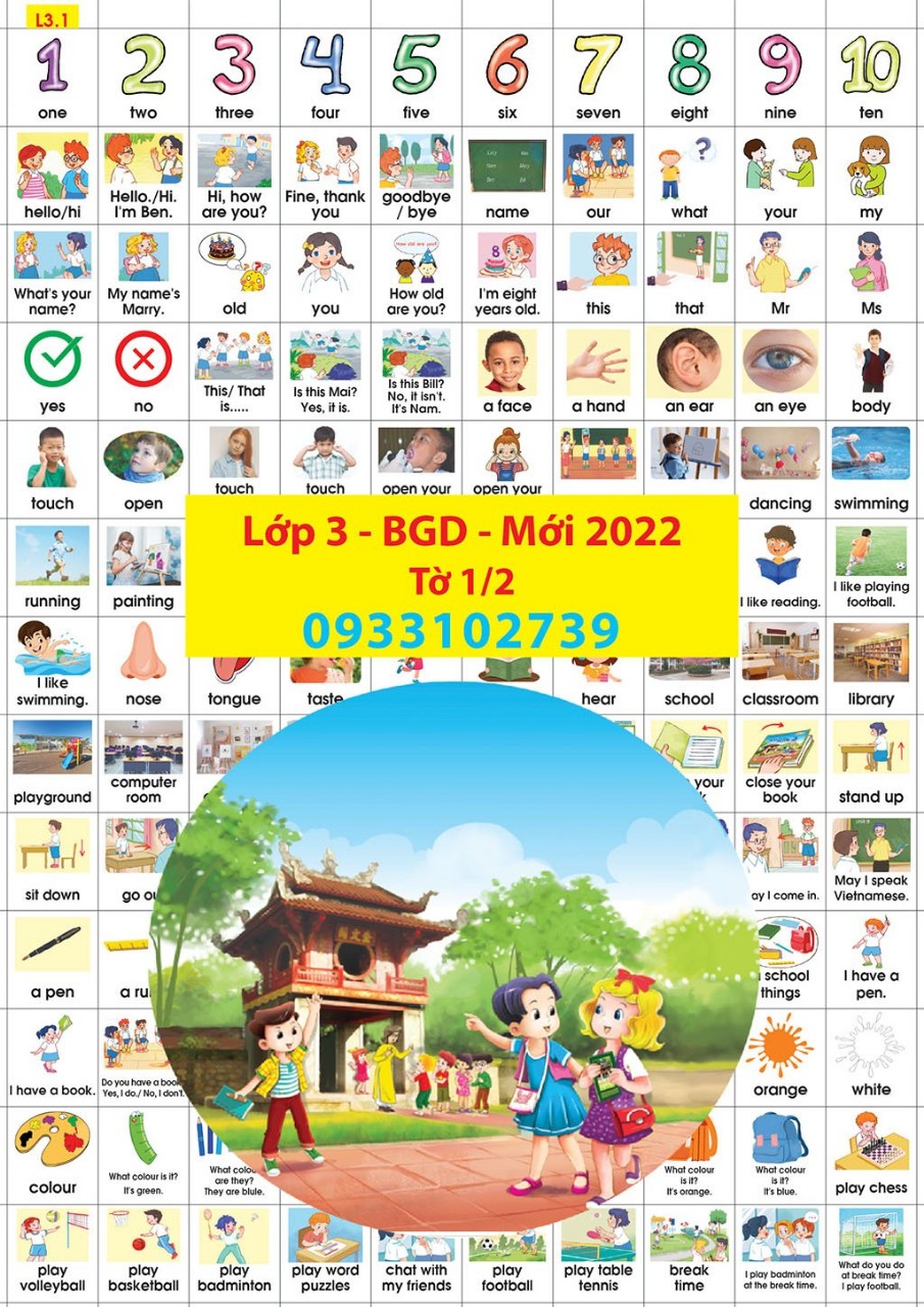 Sticker từ vựng tiếng anh lớp 3 - BGD - Global