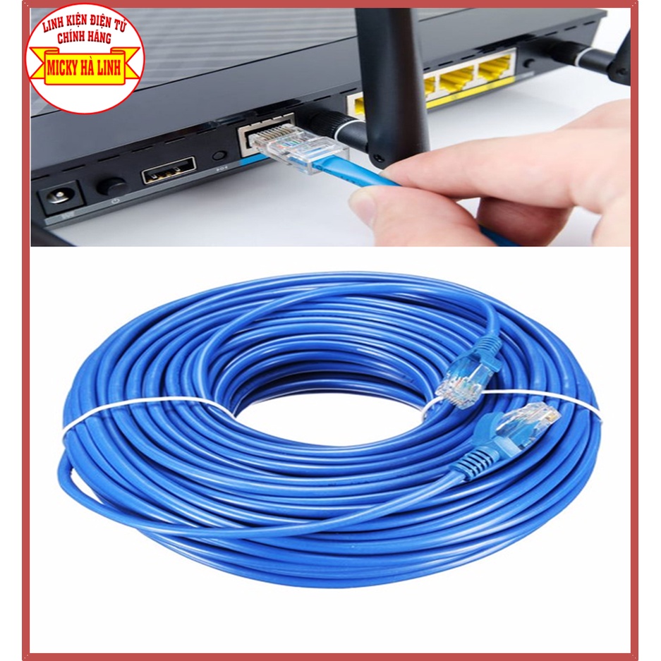 Dây cáp mạng lan đúc sắn 2 đầu 20 mét/25 mét/30 mét/35 mét/ 40 mét/ 45 mét/ 50 mét chuẩn cat5e