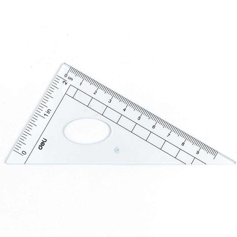 Bộ thước kẻ, eke, đo độ 15cm  4 chiếc túi zip 9597 Deli