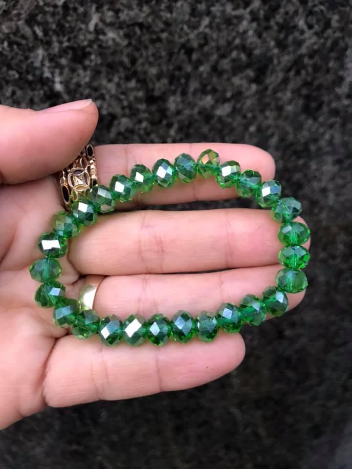 [HCM]VÒNG  PHA LÊ XANH LÁ 8LY CẮT GIÁC