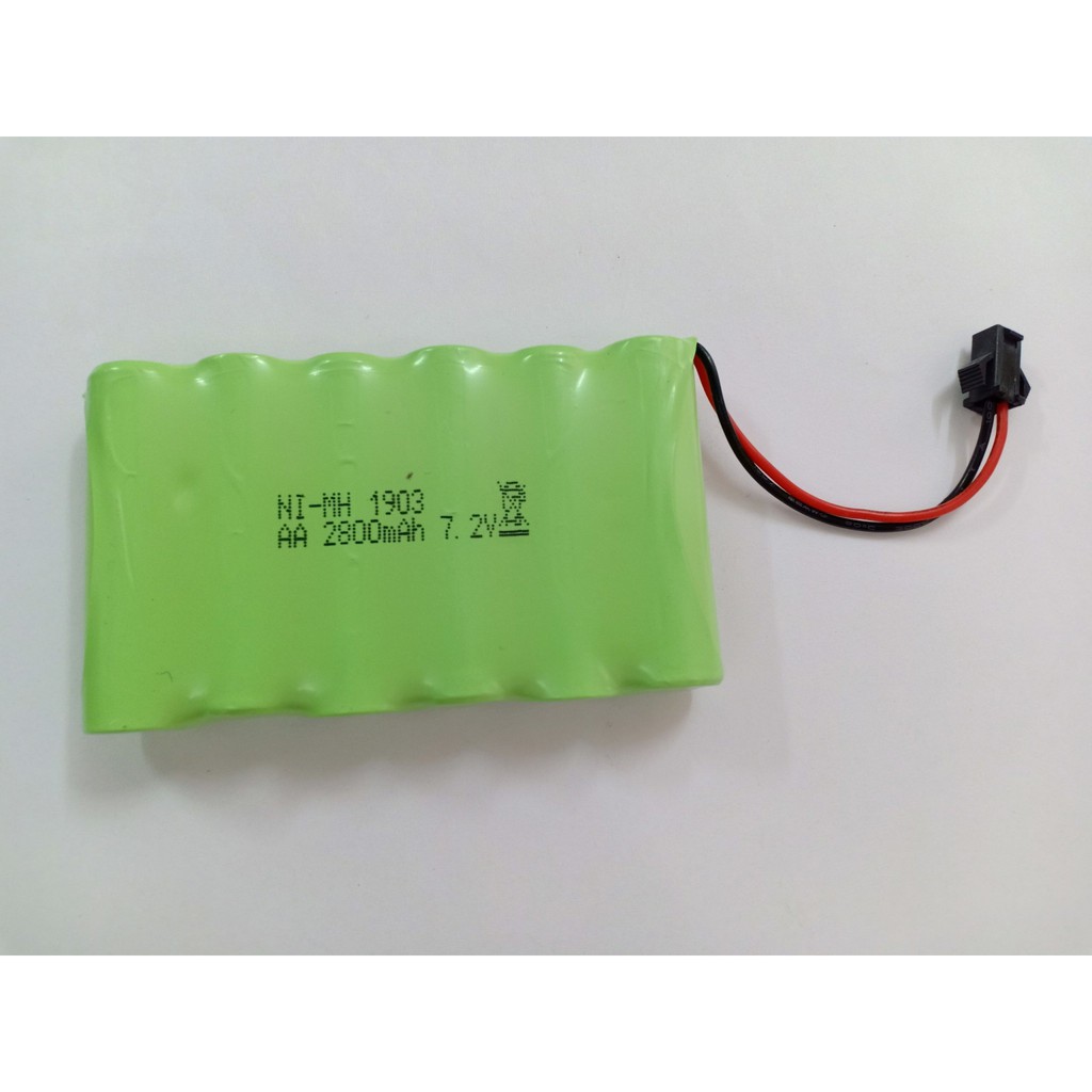 Pin sạc cỡ lớn 7.2v 2400mah chân cắm dăm càng cua đen