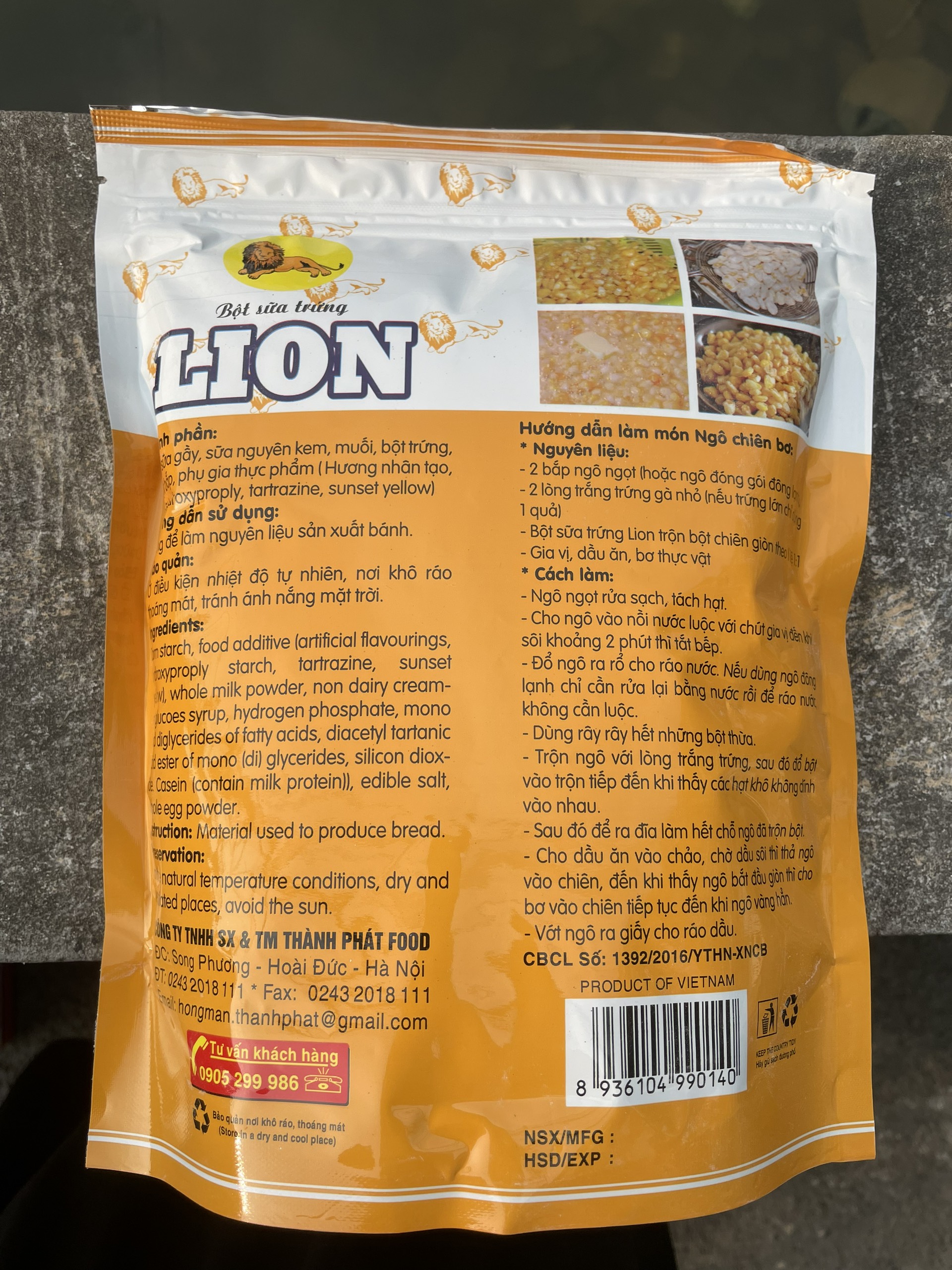 Bột Sư Tử Lion, Bột sữa trứng Lion gói 1kg (Custard Powder)