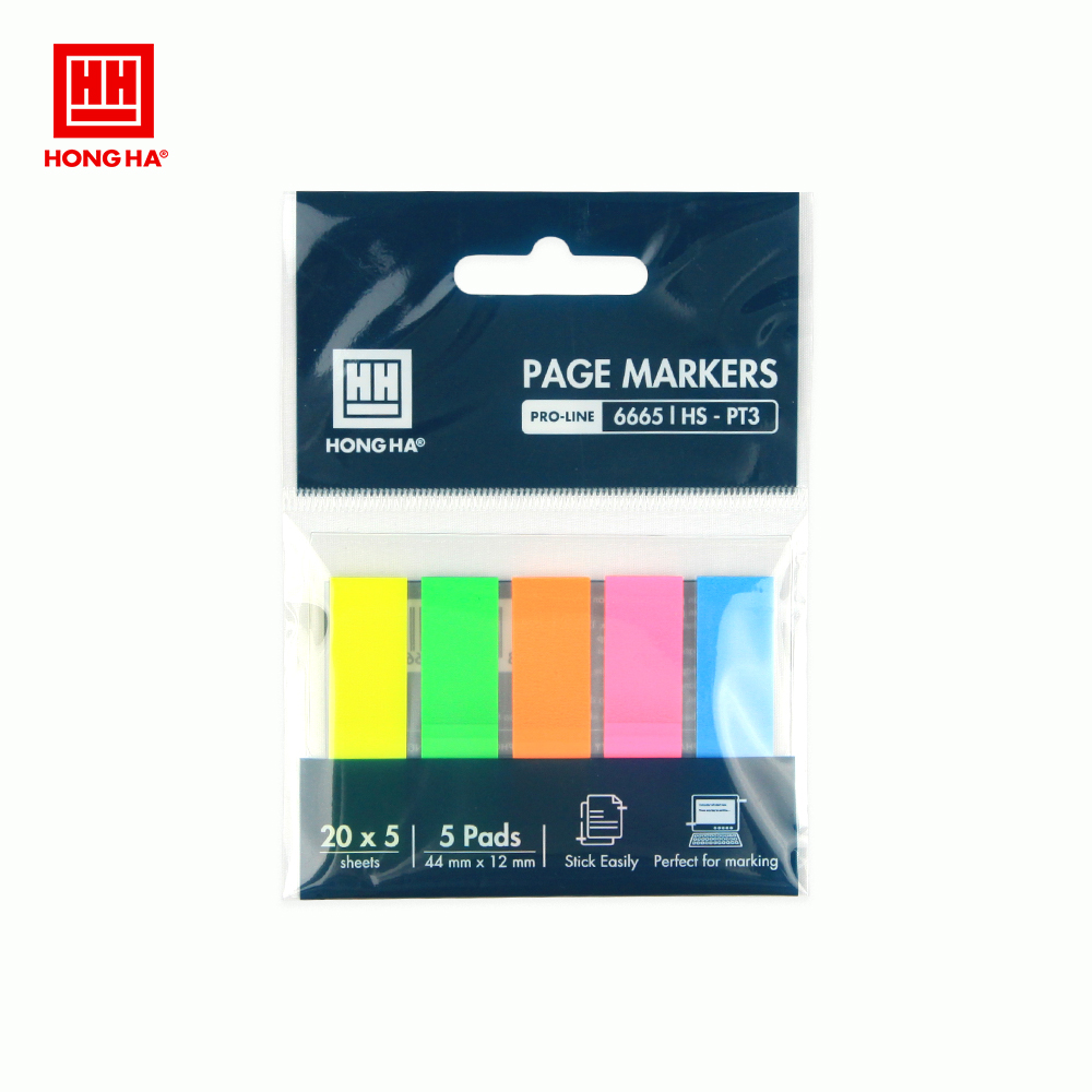 Giấy phân trang 5 màu hồng hà hs-pt3 - 6665