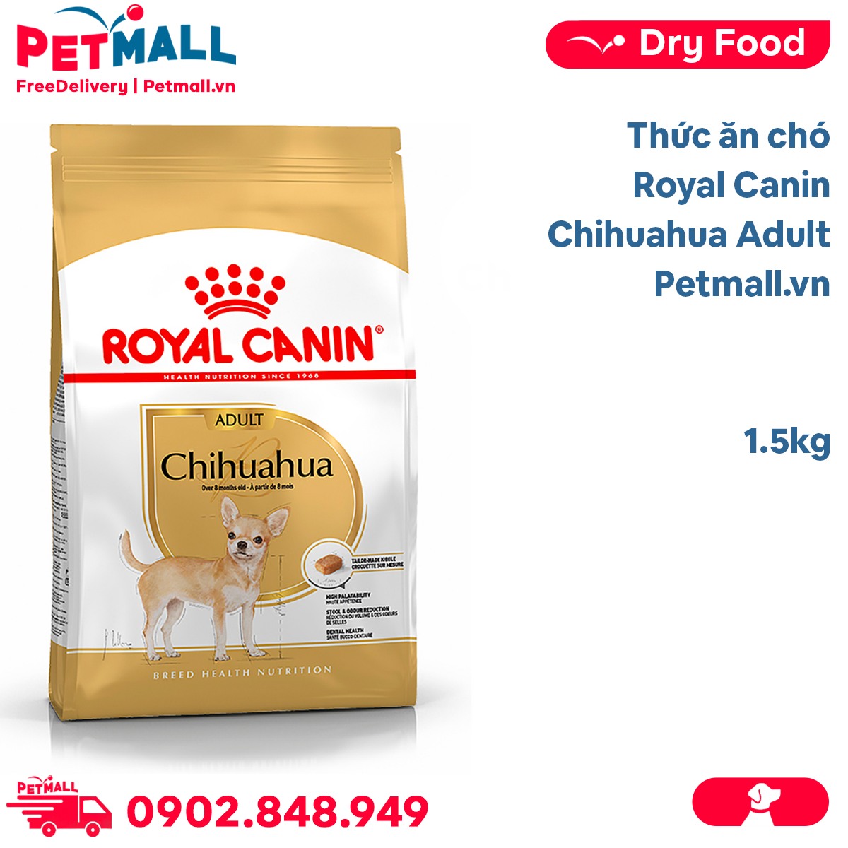 Thức ăn Chó Royal Canin Chihuahua Adult 1.5kg Petmall
