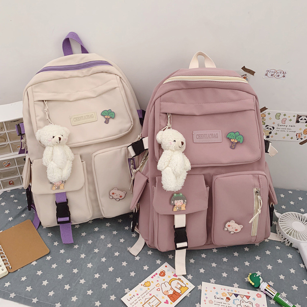 Balo Ulzzang Hàn Quốc balo đi học cặp sách nam nữ thời trang nữ basic cặp chống nước ETER BAG BL05