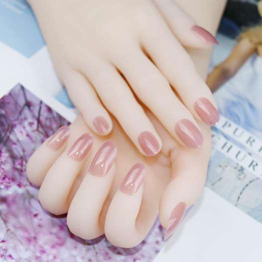 24 Cai Mong Tay Giả Mau Hồng Trong Suốt Thạch Mau Hồng Mong Tay Trum Kin đầu Tron Ngắn Arylic Nail Nghệ Thuật Mong Tay Giả Lời Khuyen Mong Giả Larocheposayshop Com