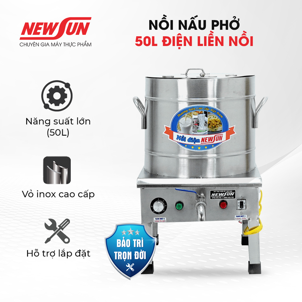 Nồi Nấu Phở NEWSUN 50L Tủ Điện Rời - Hàng Chính Hãng - 🎁Tặng 1 Thanh Nhiệt Kèm Theo