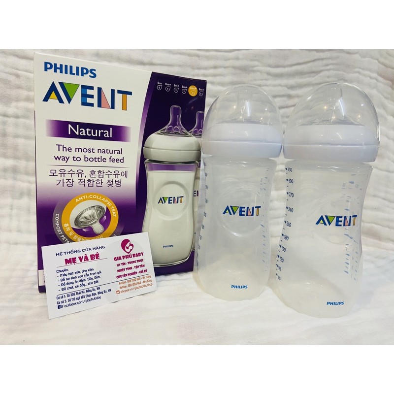 Sét 2 bình ti avent 125ml/260ml/330ml ( Bình nhựa ) hộp 2 bình