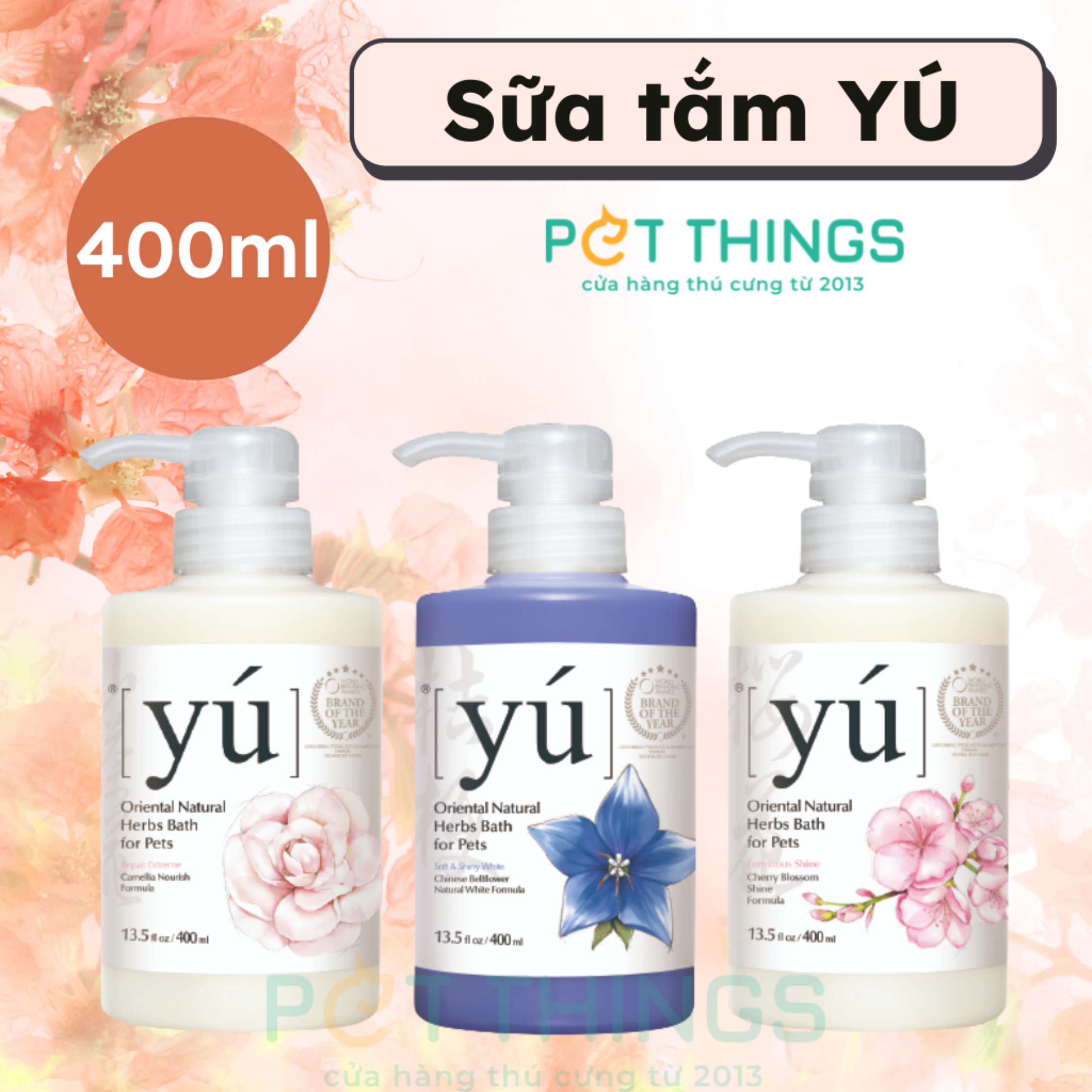 SỮA TẮM YÚ 30ML/400ML CHO CHÓ MÈO